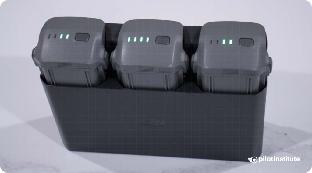 Photo of a multi-battery charger for drones.
