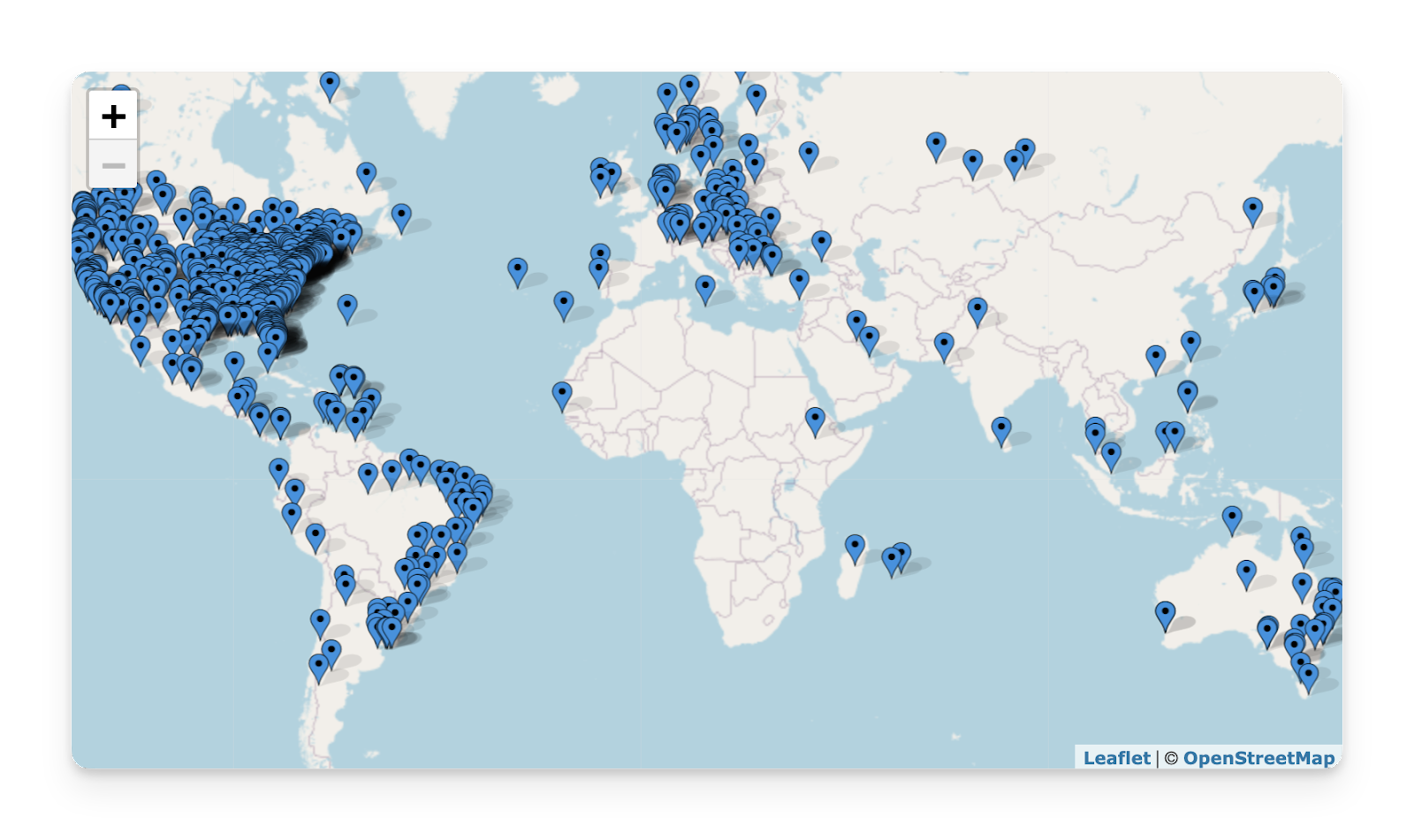 A screenshot of the LiveATC coverage map.