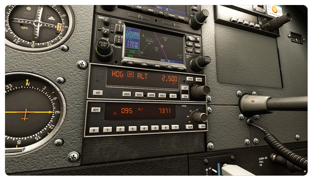 A screenshot of an autopilot in a Cessna 172.