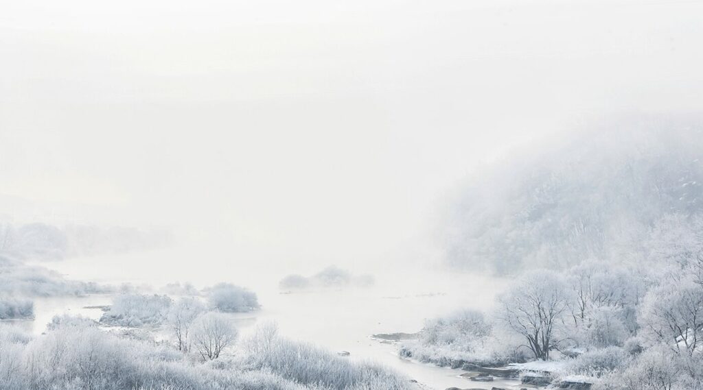 A photo of ice and freezing fog.