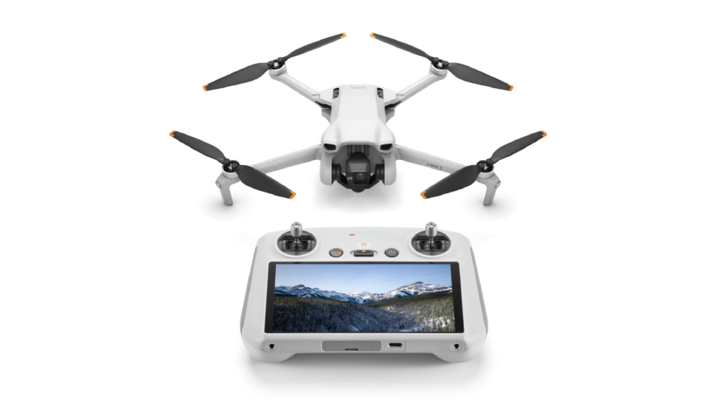 DJI Mini 3 drone with controller.