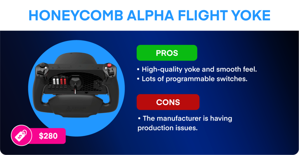 Honeycomb Alpha Flight Yoke pros, cons, and price.