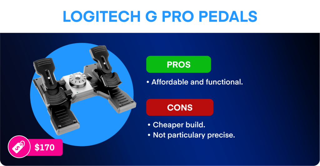 Logitech G Pro Pedals pros, cons, and price.