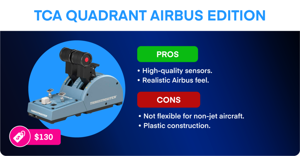 Thrustmaster TCA Quadrant Airbus Edition pros, cons, and price.