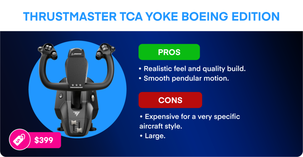 Thrustmaster TCA Yoke Boeing Edition pros, cons, and price.