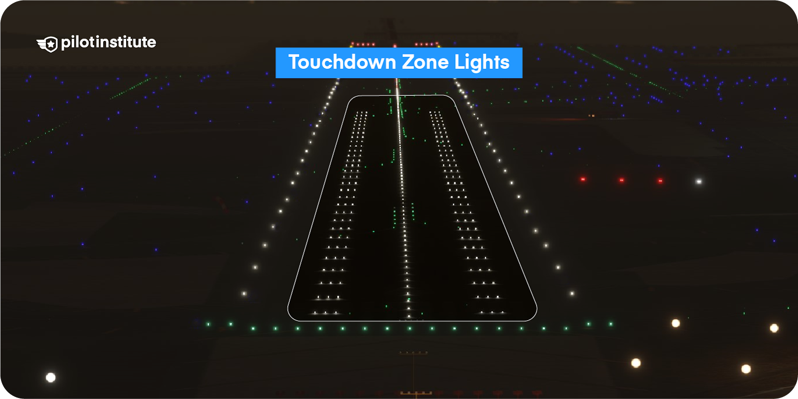 Runway with touchdown zone lights highlighted.