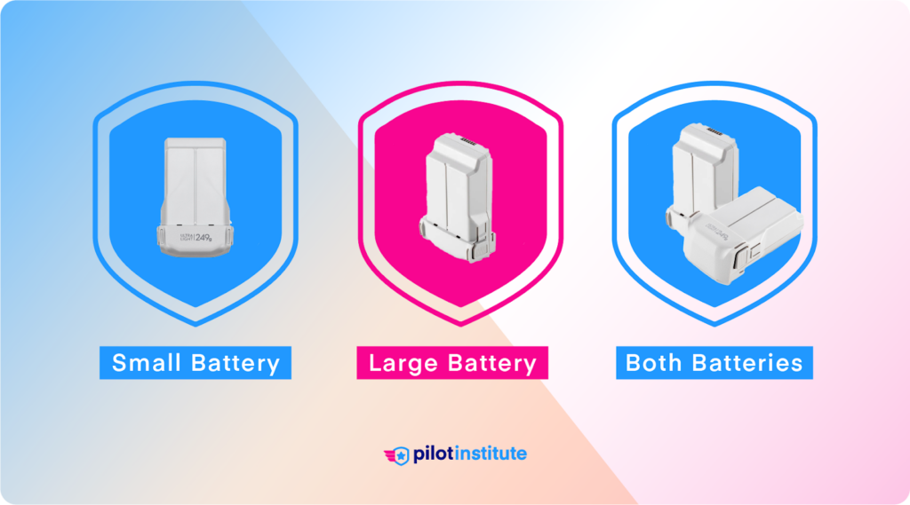 Small battery, large battery, and both batteries scenarios.