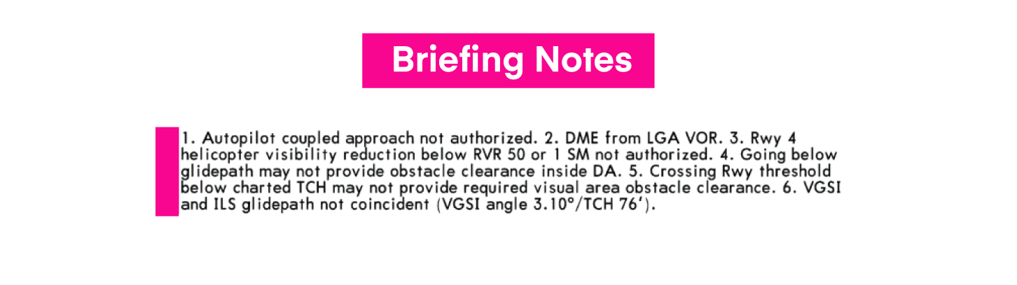 Jeppesen chart briefing notes.