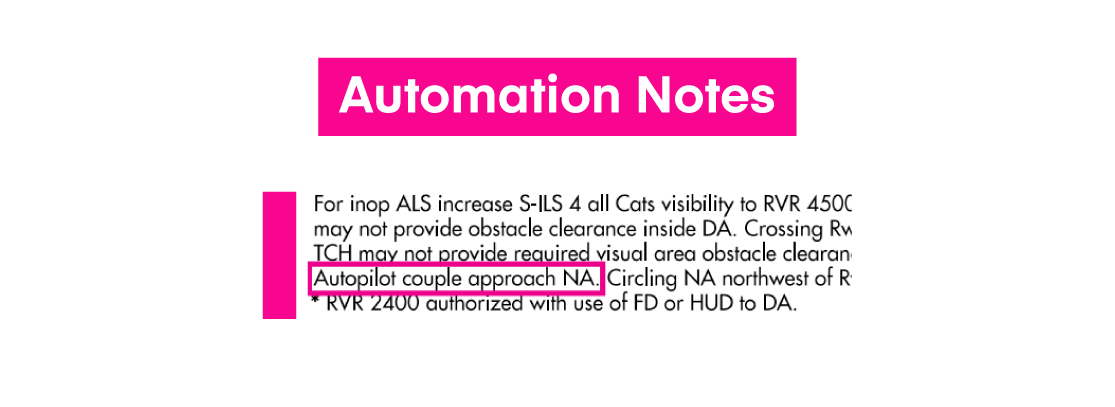 FAA briefing notes with automation information. 