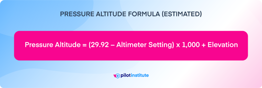 Pressure Altitude Formula (Estimated).