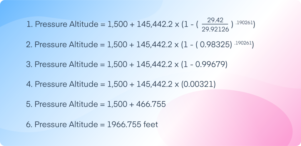 Math calculating the more accurate pressure altitude calculation.