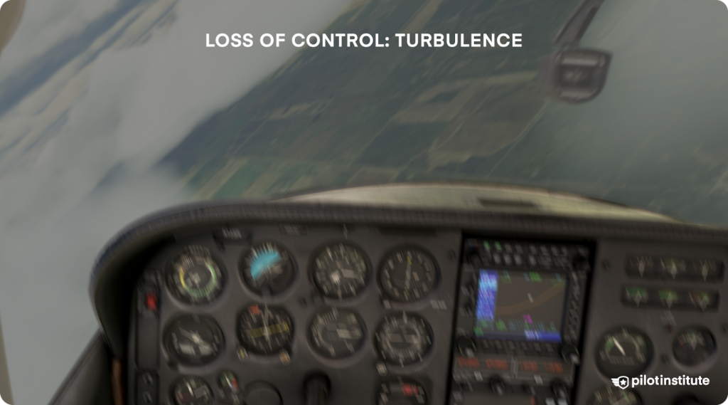 Turbulence can cause loss of control, resulting in an unusual attitude.