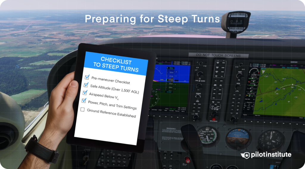 Steep turns preparation checklist.