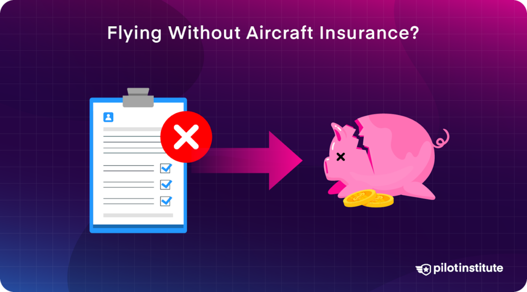 A graphic detailing Flying Without Aircraft Insurance
